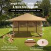 Brown 13 x 13 Ft Gazebo with Mesh Mosquito Netting Sidewalls