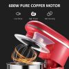 Red Stainless Steel 600W Electric Kitchen Mixer with 6-Quart Bowl