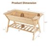 FarmHouse Natural 2 Tier Wooden Large Raised Planter Box Garden