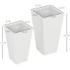 Modern White Outdoor Tall Planter Box, Set of 2 - Lightweight Flower Pots