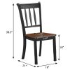 Set of 2 Wood Mission Style Armless Dining Chairs - Brown&Black