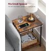 Set of 2 - Nightstand End Tables with Charging Station