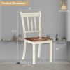 Set of 2 Wood Mission Style Armless Dining Chairs - Brown&White